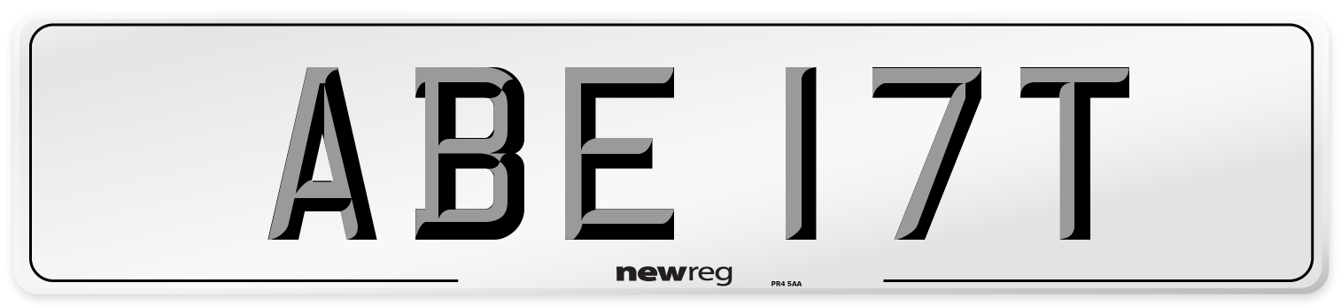 ABE 17T Number Plate from New Reg